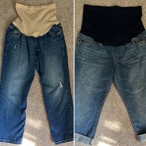 2 pairs of Maternity Cropped/Capri Jeans - Xl/14